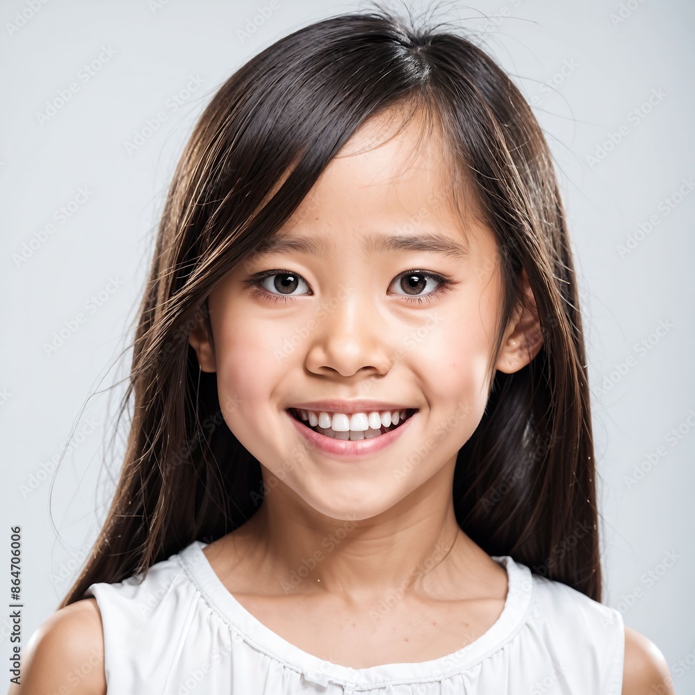 Closeup portrait of beautiful happy Asian girl Closeup portrait of beautiful happy Asian girl
