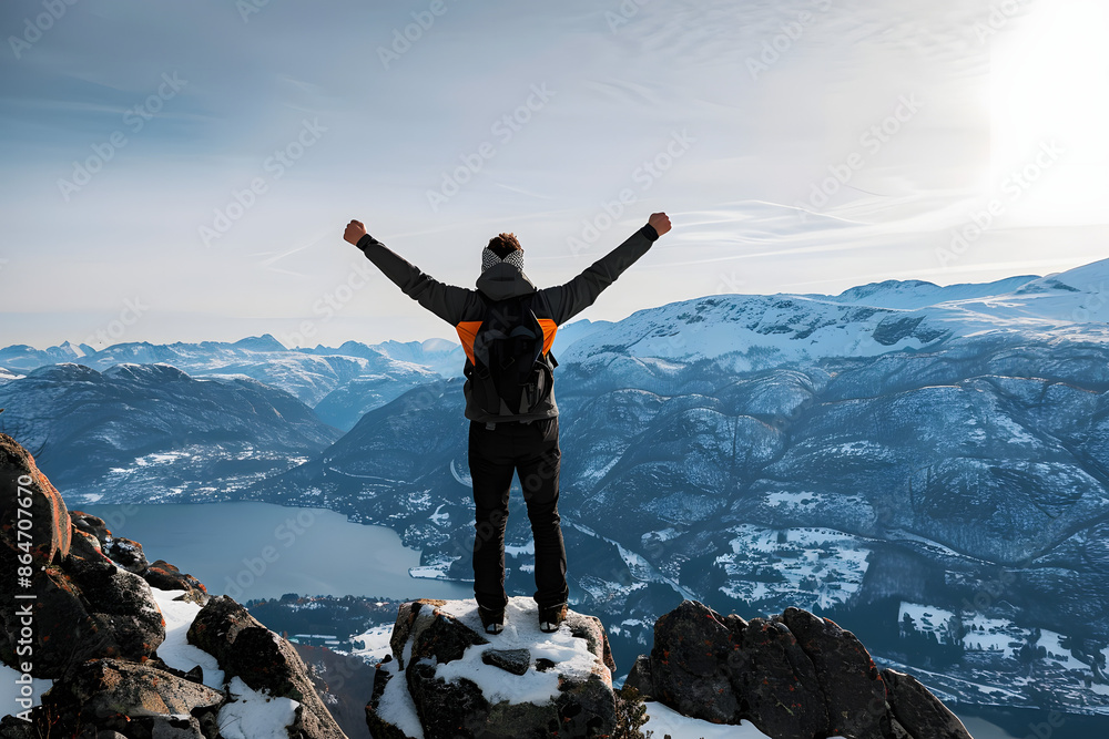 Triumphant Ascent: Arms Embracing the Heights Triumphant Ascent: Arms Embracing the Heights