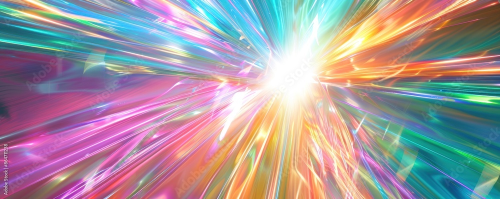 Abstract colorful light rays converge in the center, creating a bright and vibrant explosion. Concept of energy, power, speed, and the universe. Abstract colorful light rays converge in the center, creating a bright and vibrant explosion. Concept of energy, power, speed, and the universe.