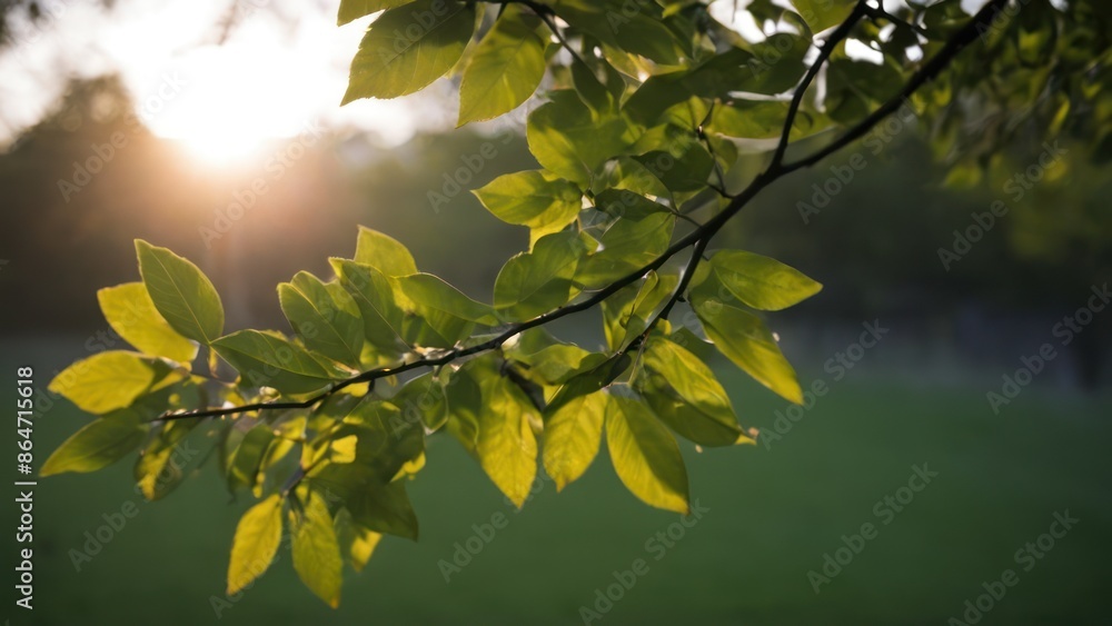 close up of a tree branch with leaves in the foreground and a blurry background close up of a tree branch with leaves in the foreground and a blurry background