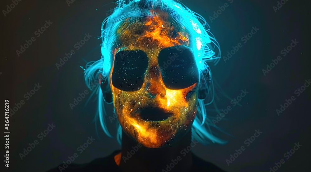 person with a burning cigarette