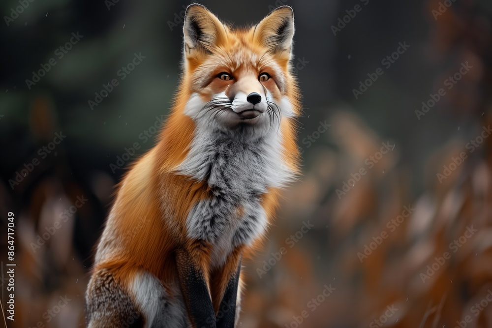 Obraz premium A Red Fox Standing in a Forest During the Day