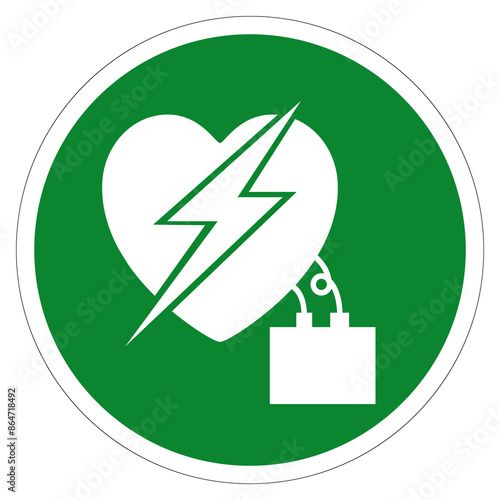 AED Automated External Defibrillator Symbol Sign, Vector Illustration, Isolate On White Background Label .EPS10