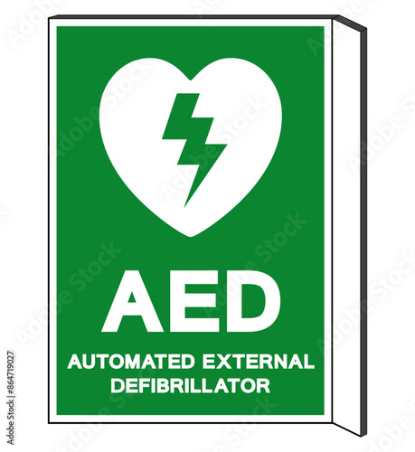 AED Automated External Defibrillator Symbol Sign, Vector Illustration, Isolate On White Background Label .EPS10