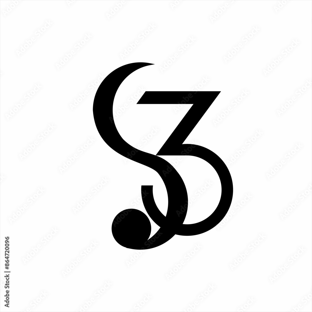 Simple unique abstract S3 logo design. Simple unique abstract S3 logo design.