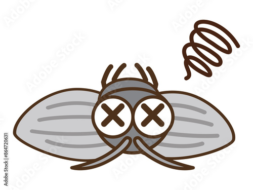 害虫_倒れるコバエ