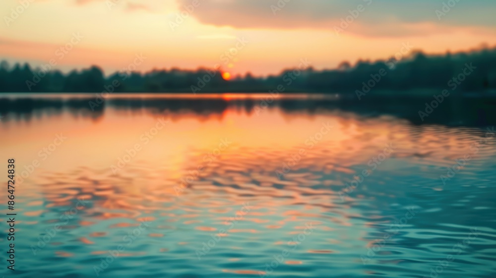 Abstract Blurry Sunset Reflection Over Water Abstract Blurry Sunset Reflection Over Water