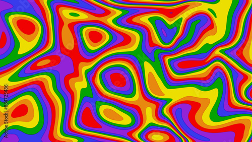 Liquid stylized LGBT flag. Vector background for Pride Month. Rainbow with 6 colors