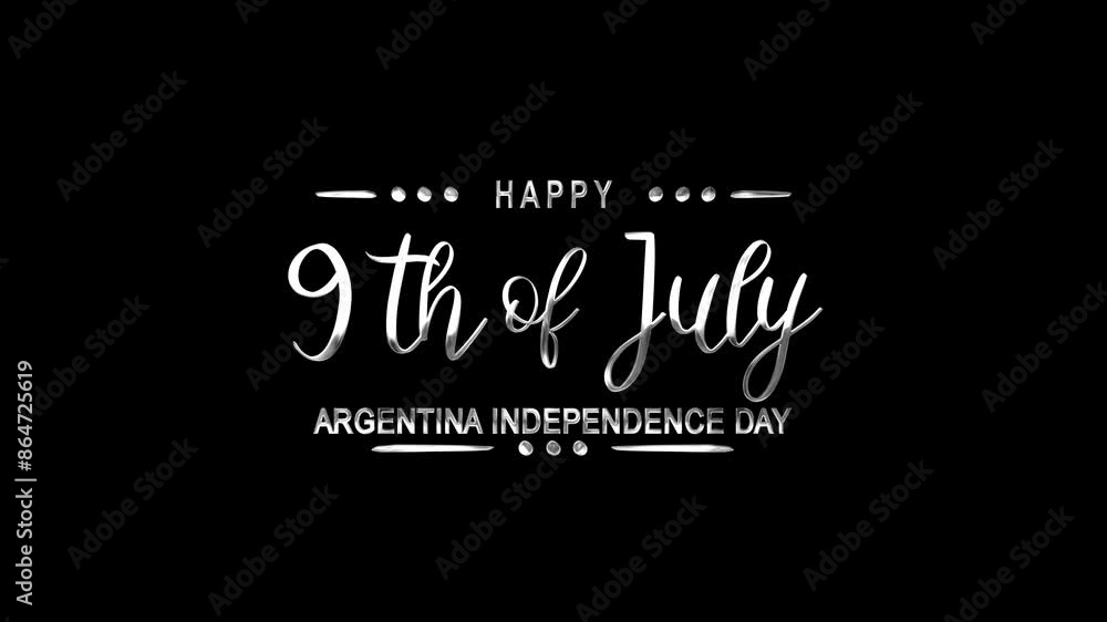 Happy Argentina Independence day Text Animation on Silver Color. Great for Happy Argentina Independence day Celebrations, for banner, social media feed wallpaper stories. Happy Argentina Independence day Text Animation on Silver Color. Great for Happy Argentina Independence day Celebrations, for banner, social media feed wallpaper stories.