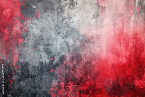 Abstract Red and Grey Grunge Texture Wall Background