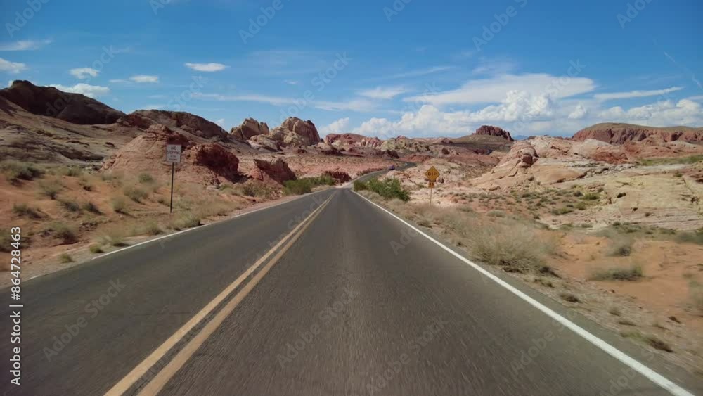 Driving Plate Nevada Desert Valley of Fire Mouses Tank Rd Northbound Front View 04 USA Driving Plate Nevada Desert Valley of Fire Mouses Tank Rd Northbound Front View 04 USA