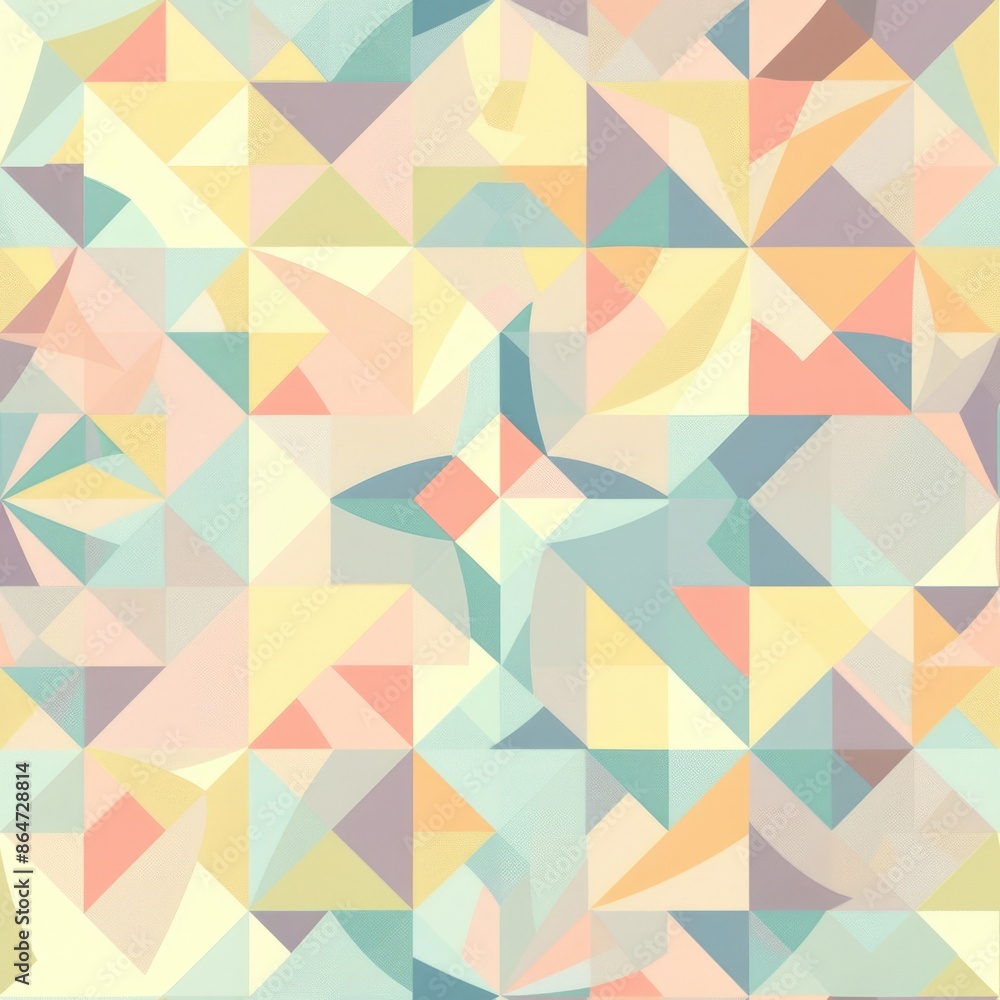 Serene Symmetry: Geometric Motif in Soft Pastel Colors Serene Symmetry: Geometric Motif in Soft Pastel Colors