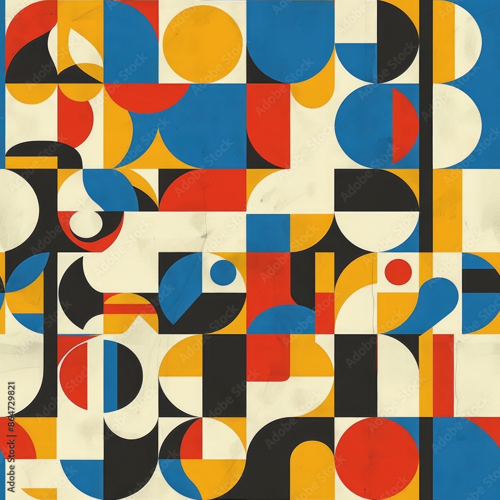 Vibrant Retro Geometric Shapes Pattern for Design Inspiration, seamless Vibrant Retro Geometric Shapes Pattern for Design Inspiration, seamless