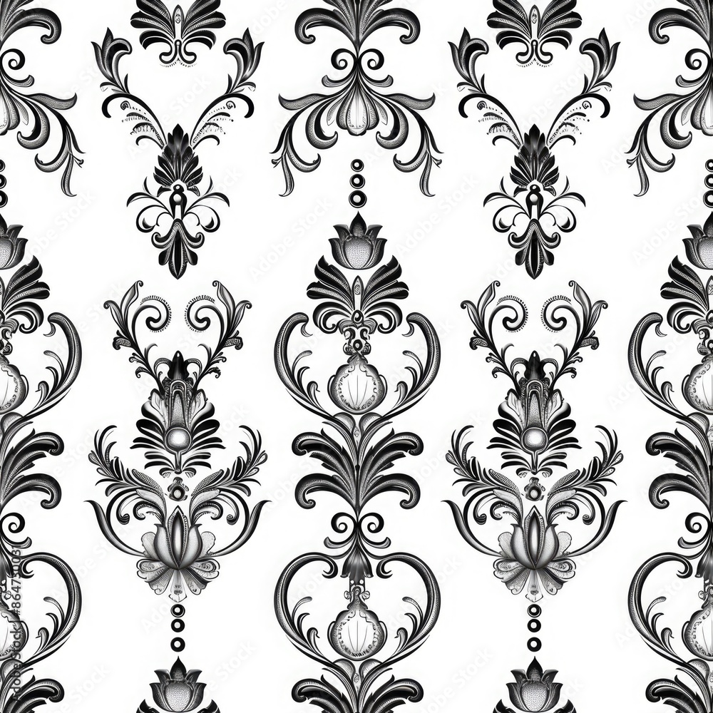 Exquisite Victorian Lace Pattern with Intricate Swirls on White Background Exquisite Victorian Lace Pattern with Intricate Swirls on White Background