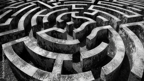 Navigating Complexity: Intricate Maze Symbolizing Challenge and Complexity