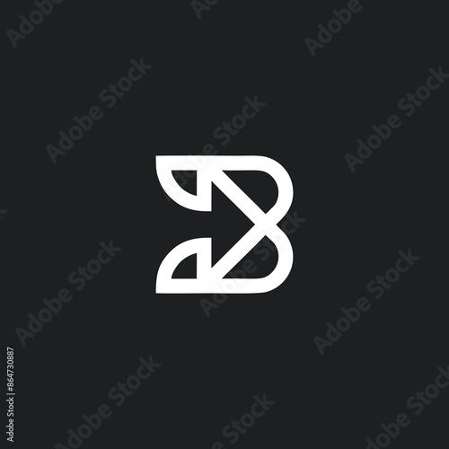 Abstract letter B logo. This logo icon incorporate with abstract shape in the creative way.