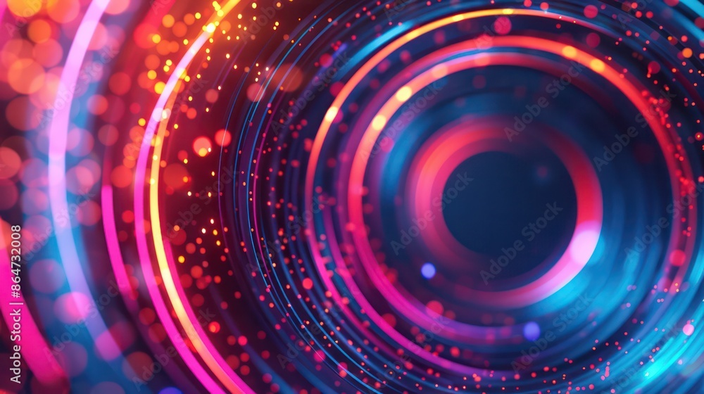 Obraz premium A colorful, swirling circle with a blue center