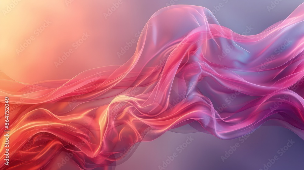 A long pink and purple ribbon with a yellowish hue A long pink and purple ribbon with a yellowish hue