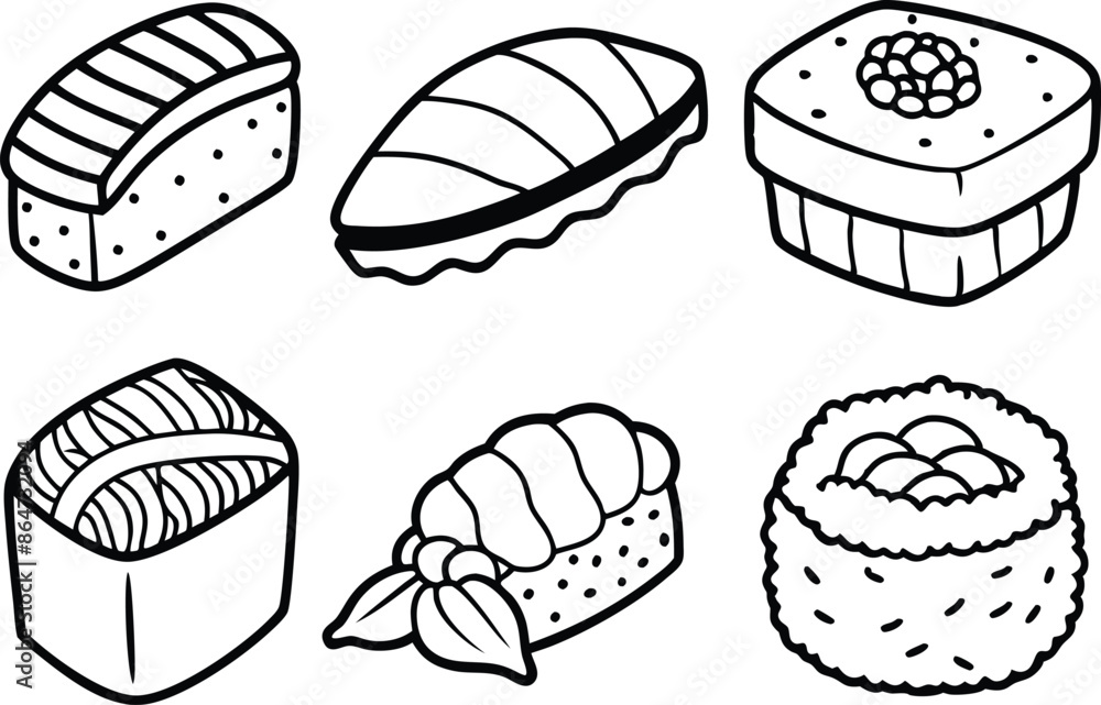 set of kinds of sushi set of kinds of sushi