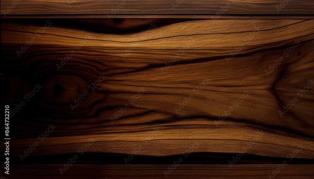 Fototapeta premium Dark Wood Grain Texture with Knot