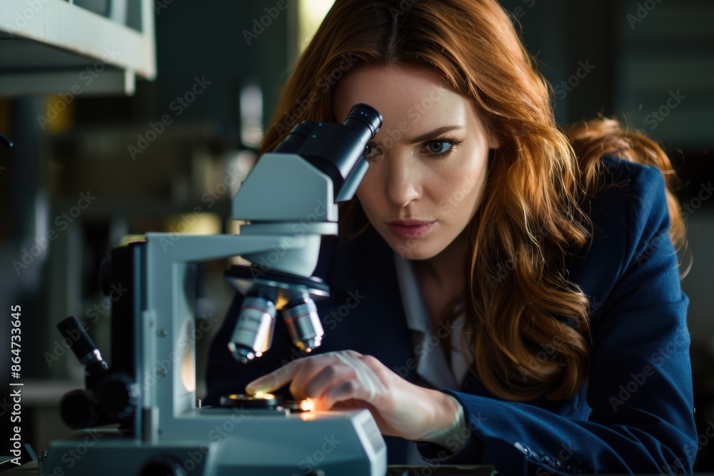 in detective roles analyze clues with precision using microscopes and advanced equipment in a laboratory setting. in detective roles analyze clues with precision using microscopes and advanced equipment in a laboratory setting.