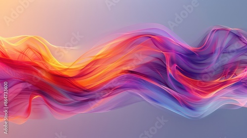 A long, colorful wave with a purple and orange hue