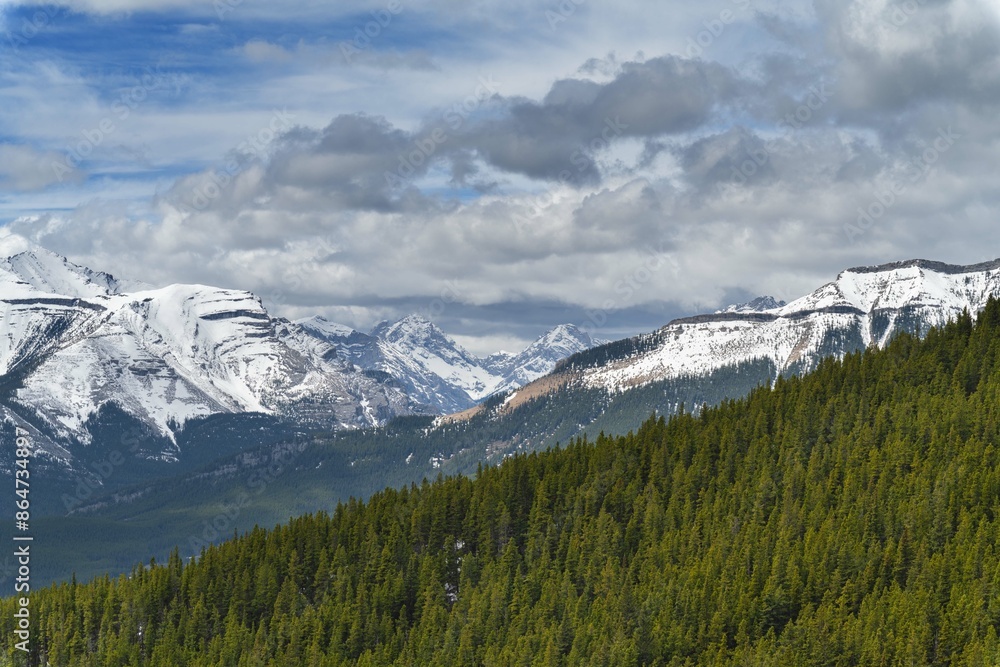 Beautiful views of the Canadian rocky mountains covered with snow Beautiful views of the Canadian rocky mountains covered with snow
