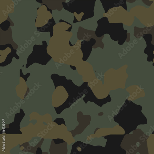 Seamless brown and green military fashion camo pattern vector