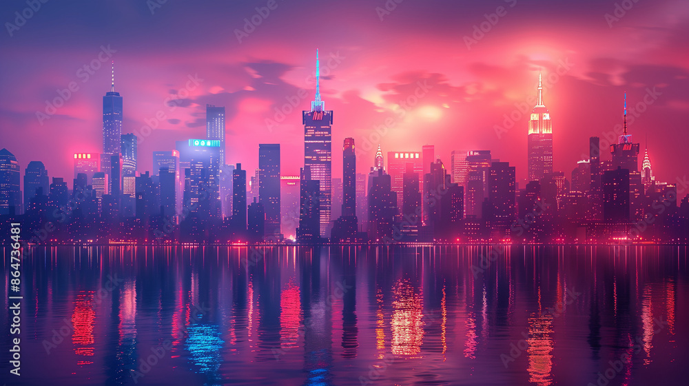 Fototapeta premium night city skyline