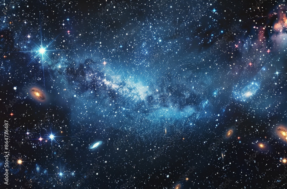A Starry Night Sky With Galaxies and Nebulae A Starry Night Sky With Galaxies and Nebulae