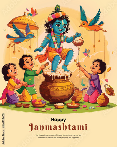 Happy Krishna Janmashtami celebration Indian festival social media post banner poster, Lord Krishna, Kanha, Bal Krishna, photo