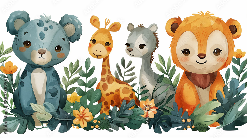 Naklejka premium animals in the forest