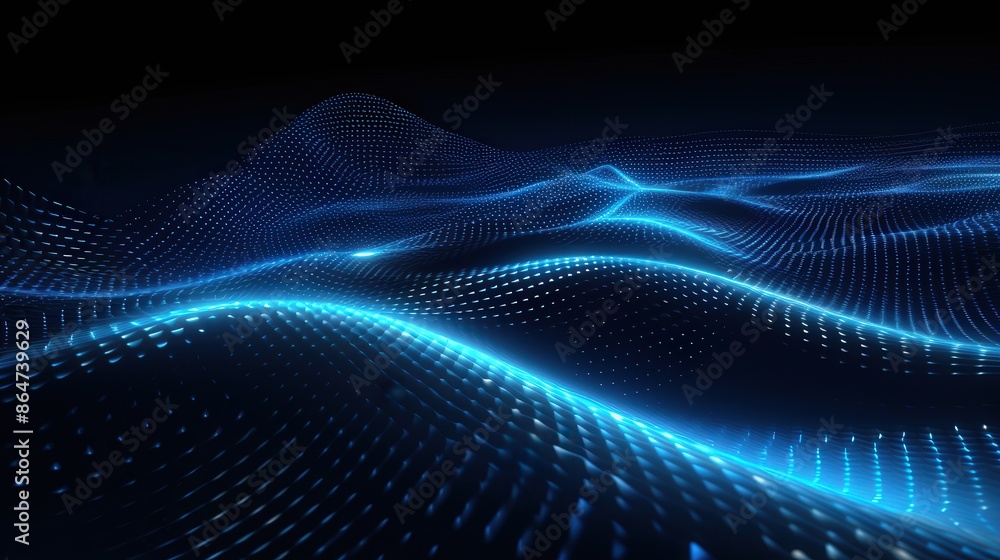 Abstract Blue Digital Waves Abstract Blue Digital Waves