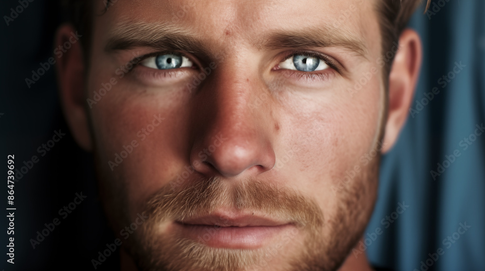 Male Face and Eyes Closeup Male Face and Eyes Closeup