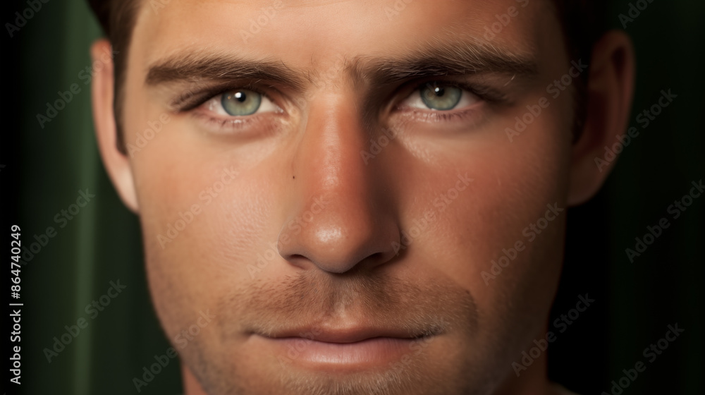 Obraz premium Male Face and Eyes Closeup