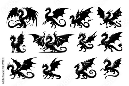 Dragon silhouettes