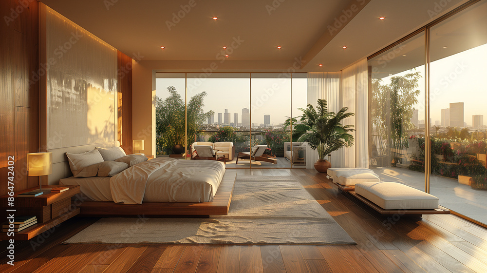 Fototapeta premium modern bedroom interior