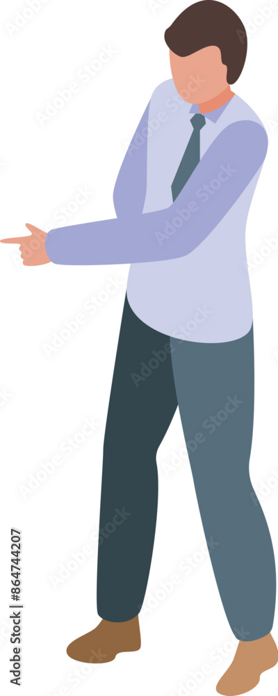 Businessman is pointing with his finger to show something important Businessman is pointing with his finger to show something important
