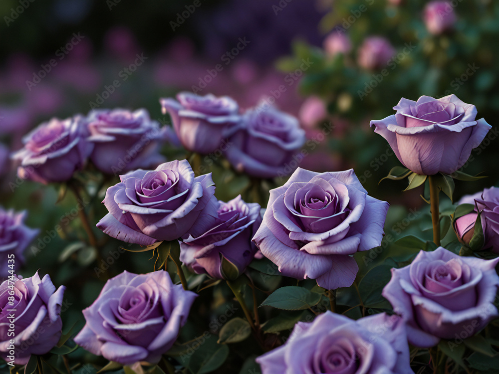 Blue roses in a garden Blue roses in a garden