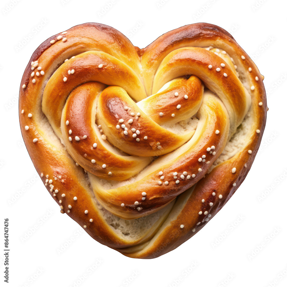 Danish bread in heart shape isolated on transparent background Danish bread in heart shape isolated on transparent background