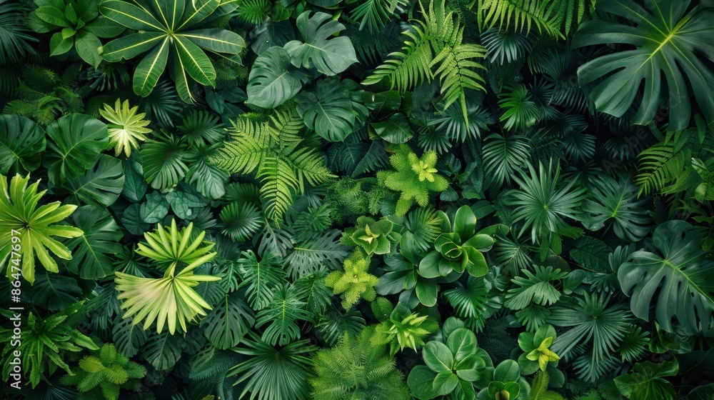 Minimalist view of rainforest canopy flora, capturing the rich greenery and diversity from above. Minimalist view of rainforest canopy flora, capturing the rich greenery and diversity from above.