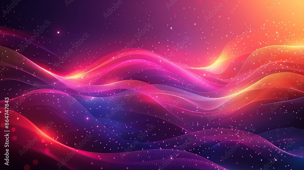 Fototapeta premium Purple and Pink Gradient Waves