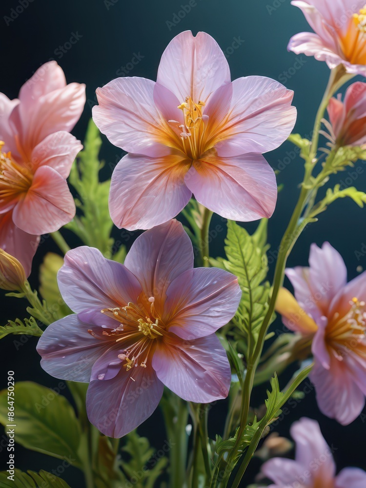 Pink Flower with Yellow Center. Pink Flower with Yellow Center.