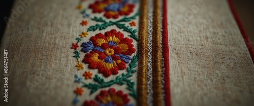 Traditional romanian frame floral embroidery motif.
