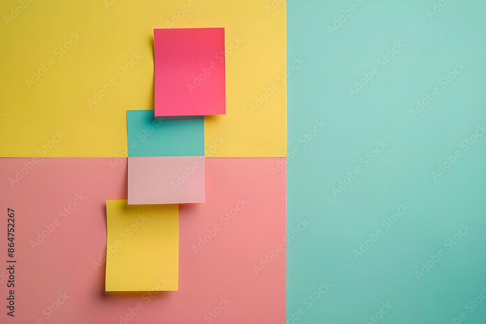 Fototapeta premium Colorful Notes on Pastel Background