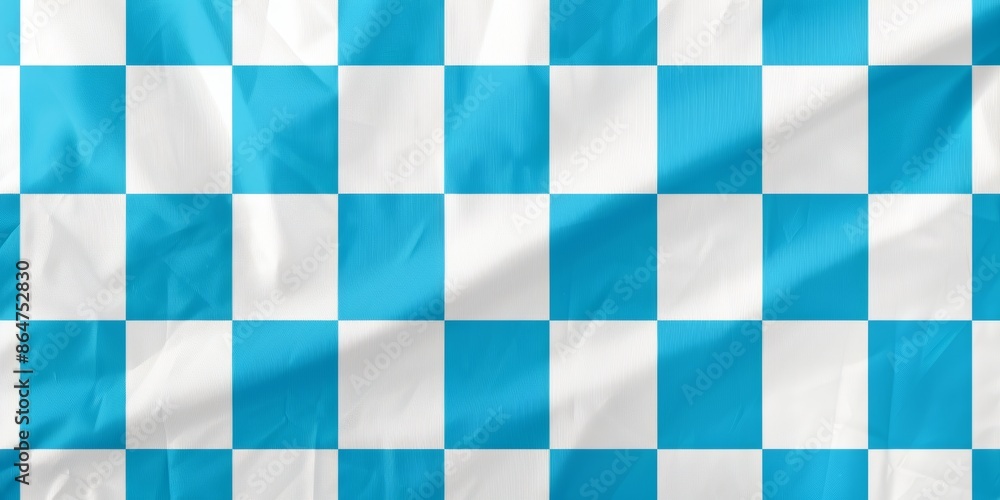 Fototapeta premium Blue and white diamond pattern texture, reminiscent of Bavarian flag, ideal for backgrounds and design elements