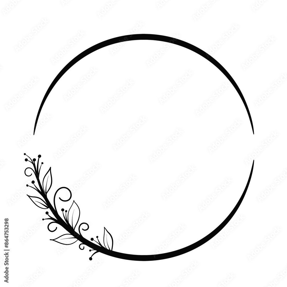 Black circle frame. Black circle frame.