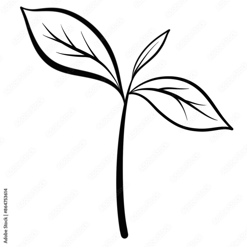 Black doodle small tree. Black doodle small tree.