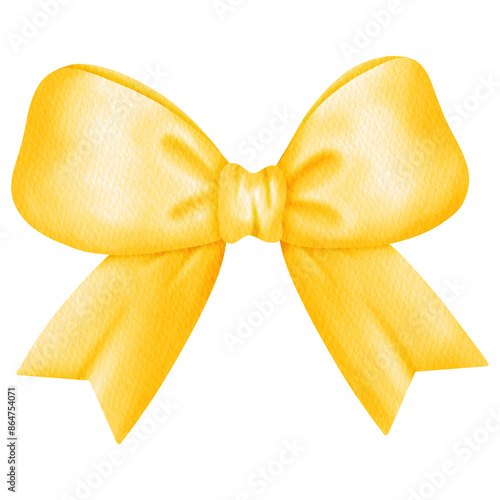 Yellow Bow Watercolor.	
