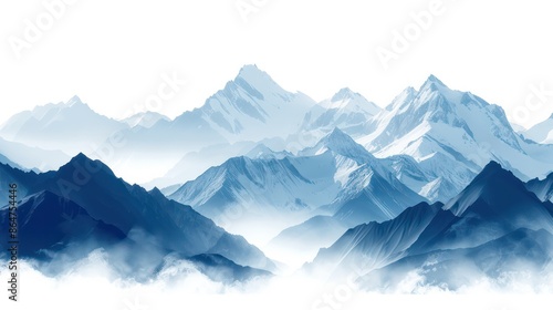 Wallpaper Mural The mountains are covered in snow and the sky is blue Torontodigital.ca